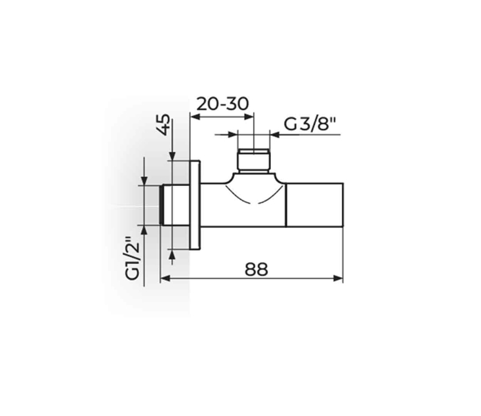 Slika Ek ventil 1/2"–3/8" Rosan Virbla GOLD 261238G